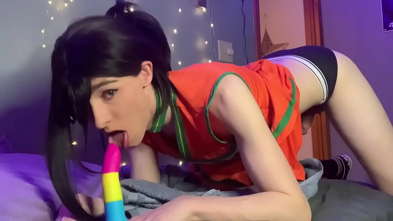 Crossdresser sissy femboy trans shemale in anime cheerleader cosplay part  two - Anal Planet